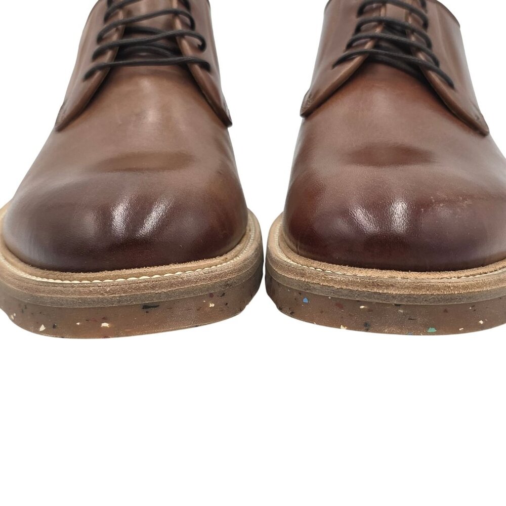 NEW Barneys New York 7656 Maine Burnished Brown Leather Derby Men 8.5 Dress Shoe - Picture 7 of 16